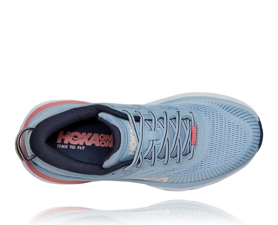 Tenis Hoka One One Mujer Azules - Bondi 7 - OGKV07281